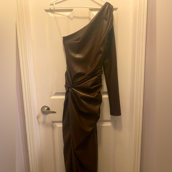 House of CB chocolate leather dress - Picture 3 of 6